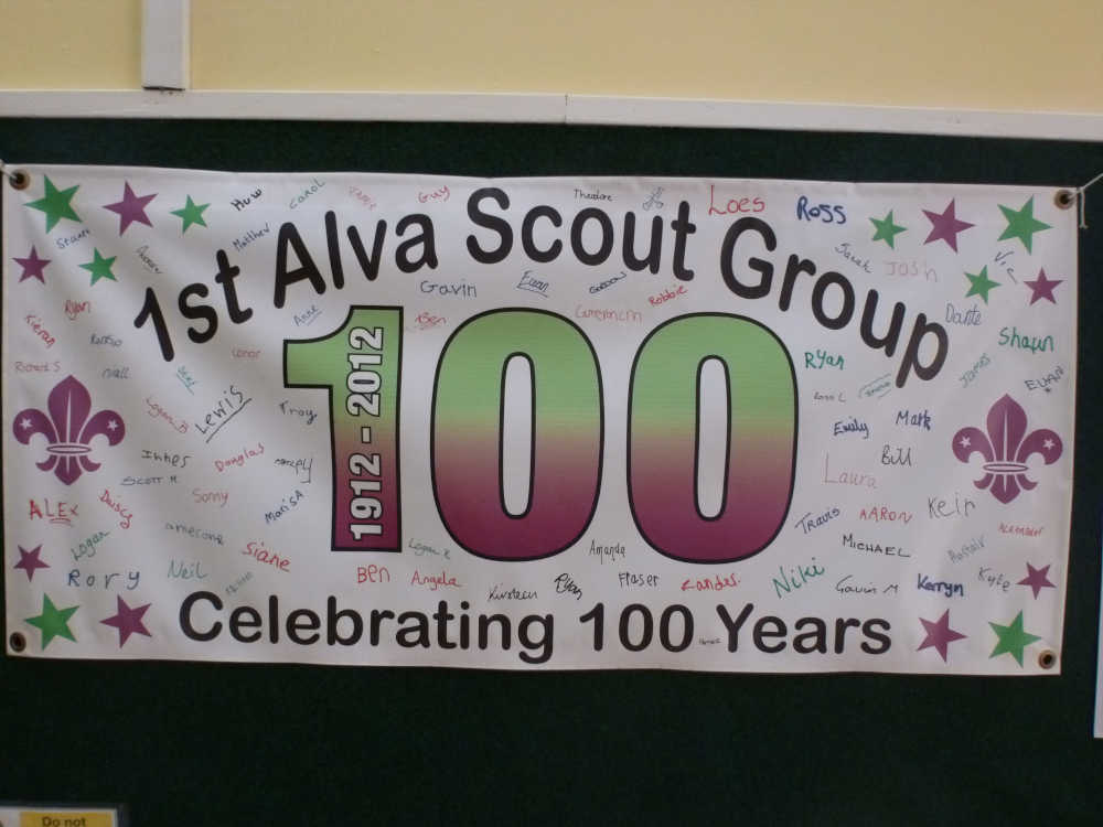 100 Years of Alva Scout Group banner
